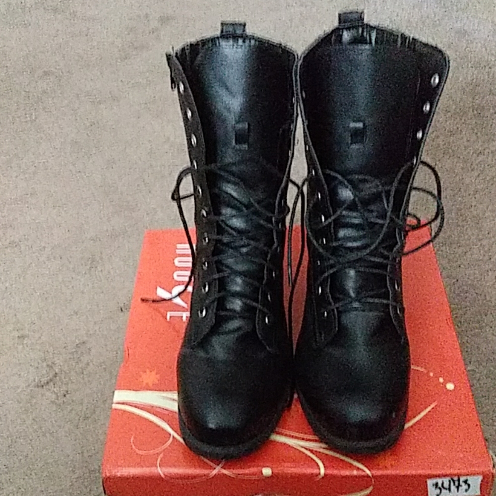 Black lace up boots